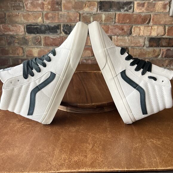 Vans SK8 Hi Oversized Laces White Suede Grey Stripe Womens 9.5 Men\'s 8 Shoes main image 10